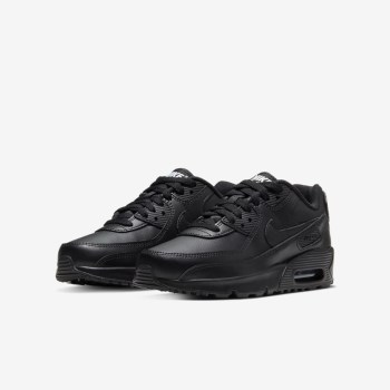 Nike Air Max 90 LTR - Nagyobb Gyerek Utcai Cipő - Fekete/Fekete/Fehér/Fekete